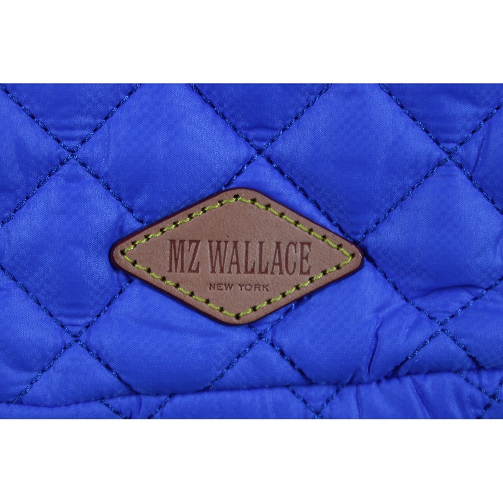 MZ Wallace Small Blue Quilted Nylon Metro Crossbody Bag Purse Adjustable Strap - Picture 6 of 8